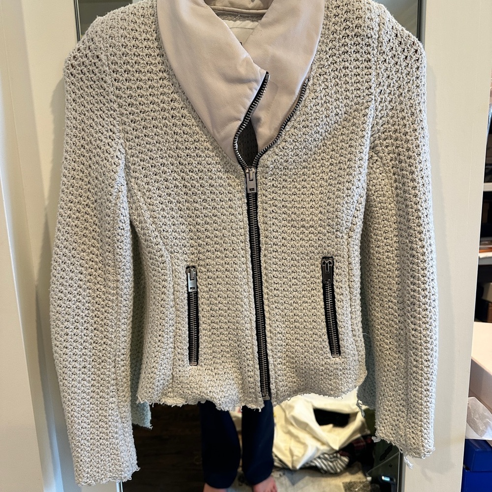 IRO Off-White Textured Jacket with Zipper